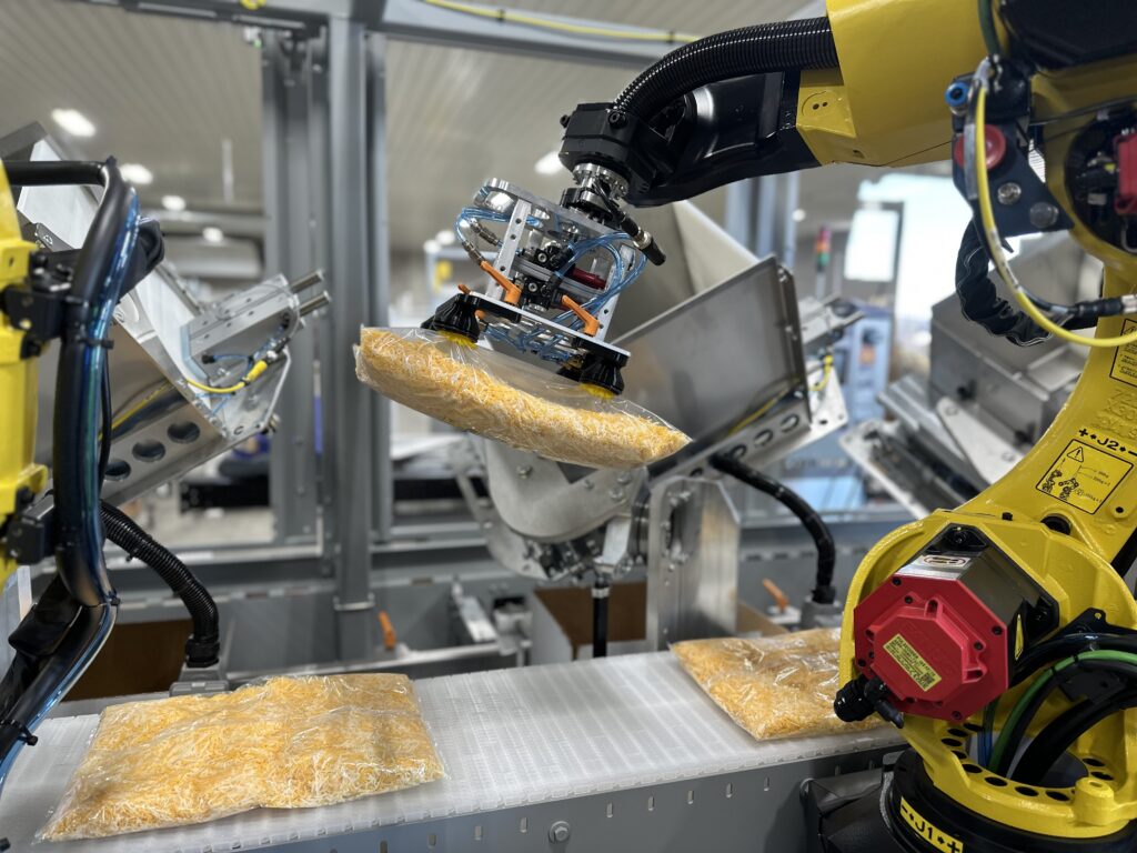 Flexible Bag Cheese Robotic Case Packing